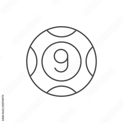 Lottery ball line outline icon