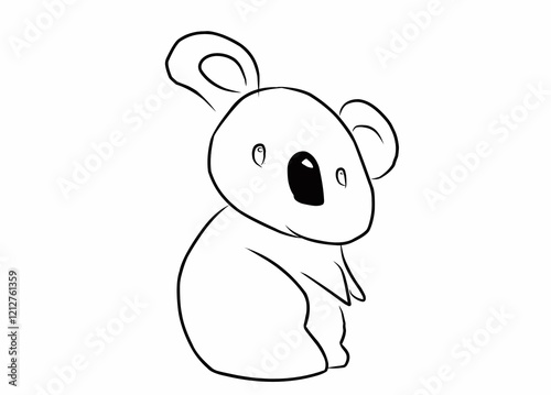 Illustration of little koala bear in the white background 