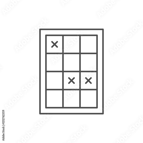 Lottery betting process line icon