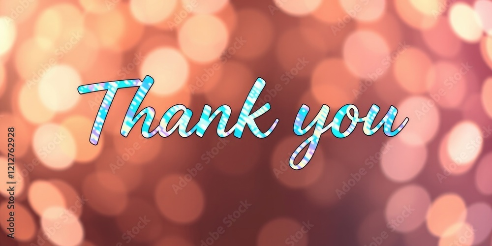 Naklejka premium A beautiful thank you banner featuring elegant typography set against a dreamy bokeh background, radiating warmth and appreciation for special moments and gestures