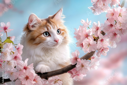 cute kat in the spring blossom photo