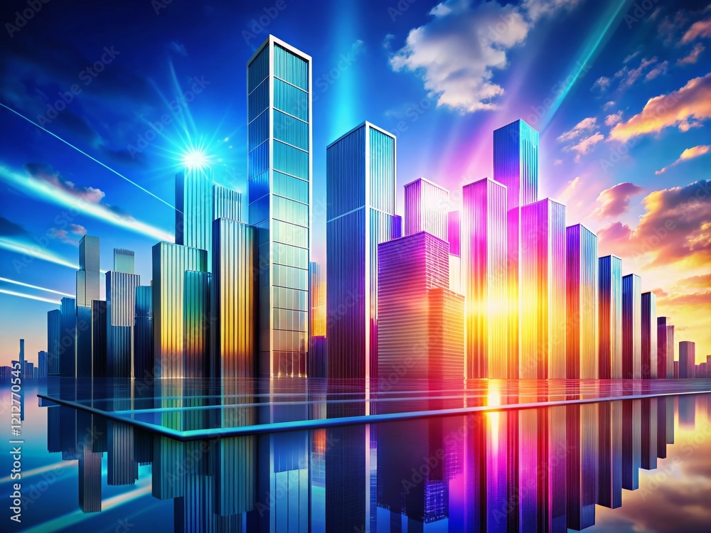 Fototapeta premium Abstract Glass Cityscape Long Exposure