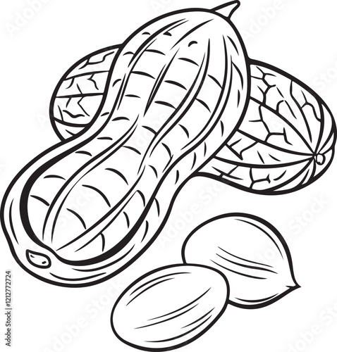 Peanuts Sketch Linear Drawing Line Vector Illustration