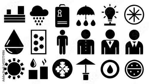 Simple Icons Black White Symbols Minimalist Designs Everyday Objects