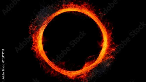 Wallpaper Mural Fiery Ring of Flames Glowing in the Dark With Dynamic Movement and Swirling Patterns Torontodigital.ca