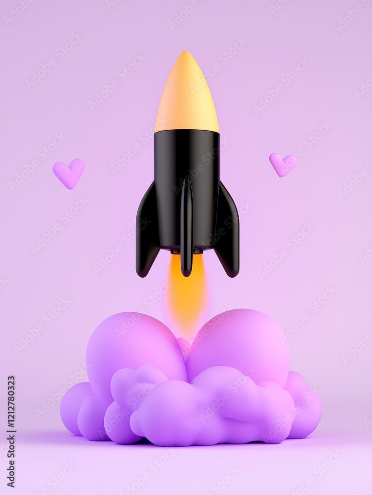 A vibrant rocket launching from colorful clouds, symbolizing innovation and creativity. A vibrant rocket launching from colorful clouds, symbolizing innovation and creativity.