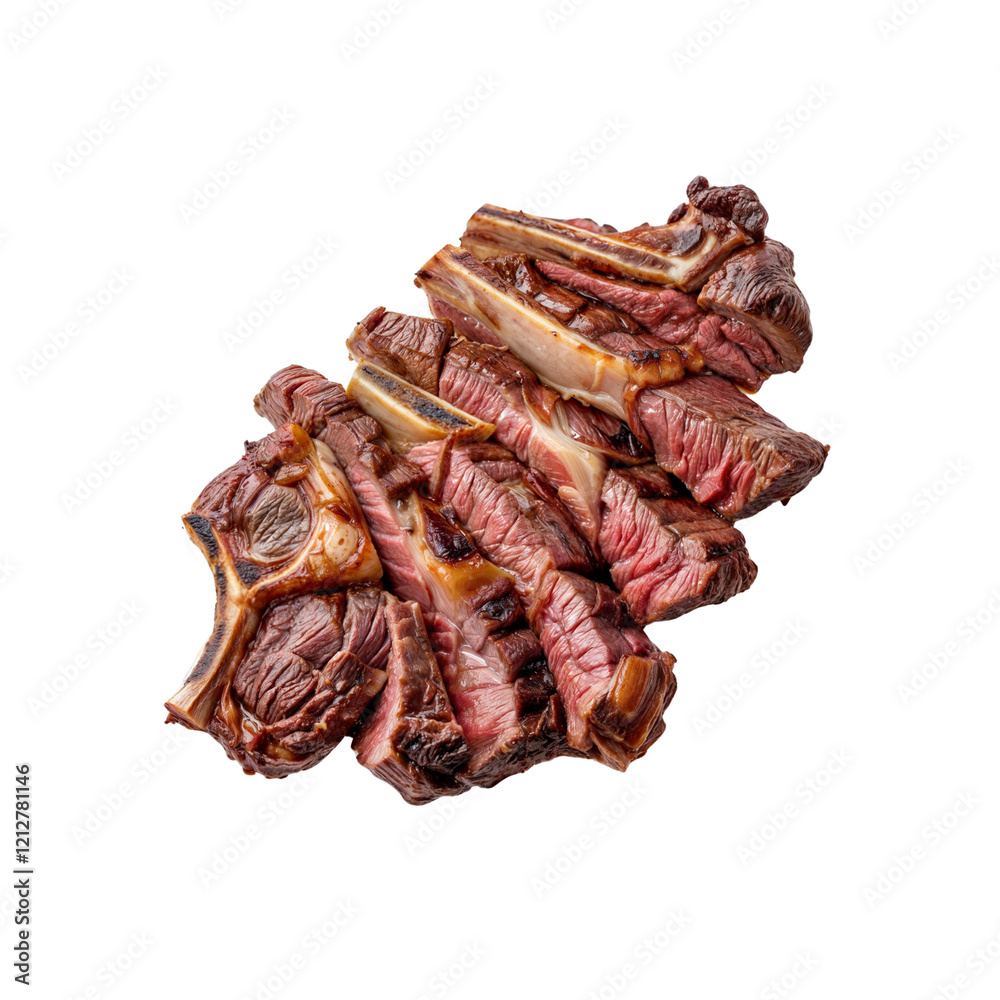 Grilled T-Bone Steak: A mouthwatering close-up of a sliced, perfectly grilled T-bone steak, showcasing juicy, medium-rare meat and visible grill marks, an ideal image for culinary projects. Grilled T-Bone Steak: A mouthwatering close-up of a sliced, perfectly grilled T-bone steak, showcasing juicy, medium-rare meat and visible grill marks, an ideal image for culinary projects.
