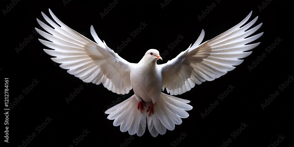 Obraz premium AI Dove, Freedom, Peace, Drone Photography, Clipping Path