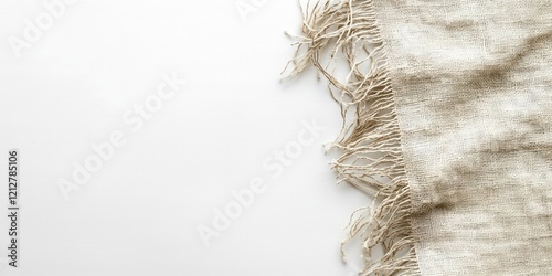 White background with a frayed piece of cloth