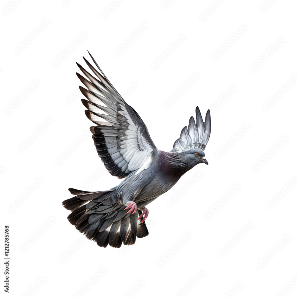 Soaring Pigeon in Flight: A magnificent pigeon takes to the sky, its wings gracefully outstretched, showcasing a symphony of gray and white against the clear atmosphere. Soaring Pigeon in Flight: A magnificent pigeon takes to the sky, its wings gracefully outstretched, showcasing a symphony of gray and white against the clear atmosphere.