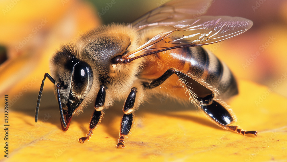 close-up of a honey bee collecting nectar close-up of a honey bee collecting nectar