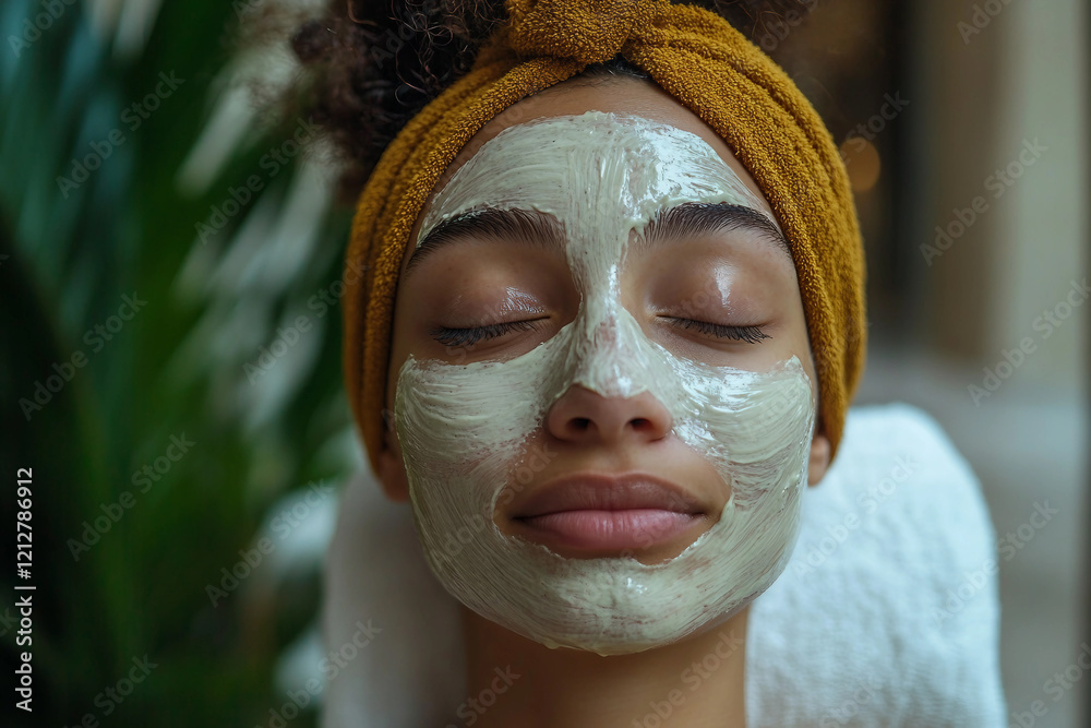 Φωτογραφία Attractive young woman applying face moisturizer cream after shower, AI Generati