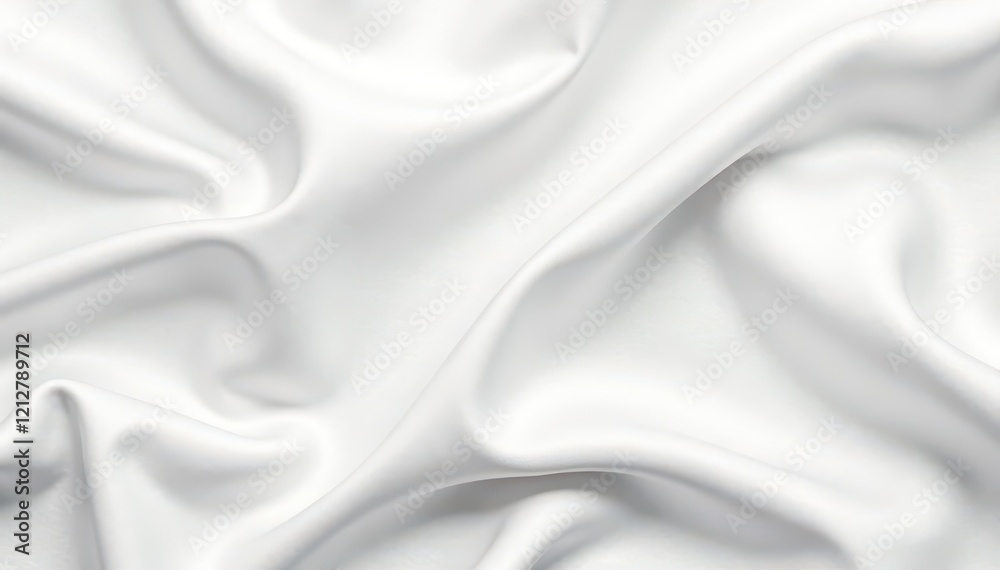 Crisp, unblemished white satin surface, ideal for product shots, texture, textile Crisp, unblemished white satin surface, ideal for product shots, texture, textile
