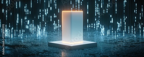 AI diagnostic system visualizing DNA strands in glowing 3D with real-time data analysis, medical innovation in a futuristic digital environment