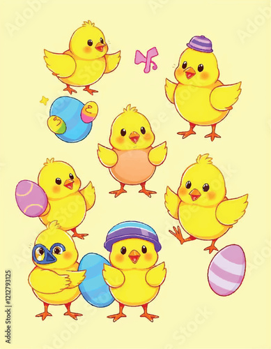 easter chicks and eggs