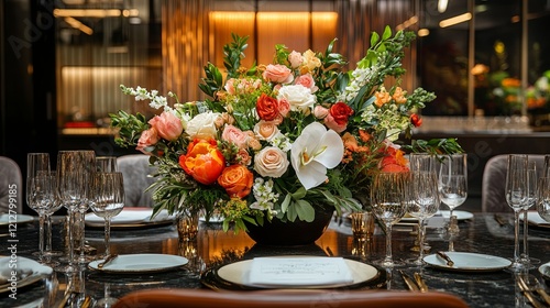 A single photo of curated flower arrangements styled for event decor rentals. picture