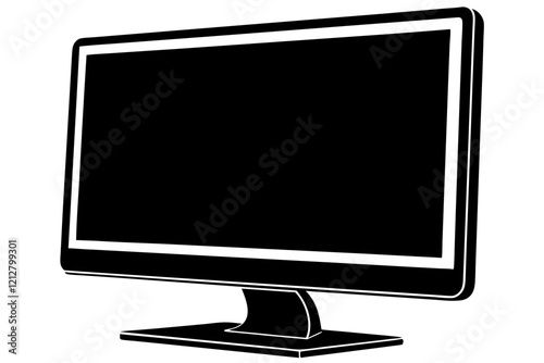 lcd monitor isolated on white background