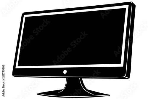 lcd monitor isolated on white background
