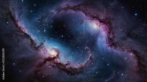 Night Sky with Stars, Nebula, and Galaxy – Cosmic Universe Background