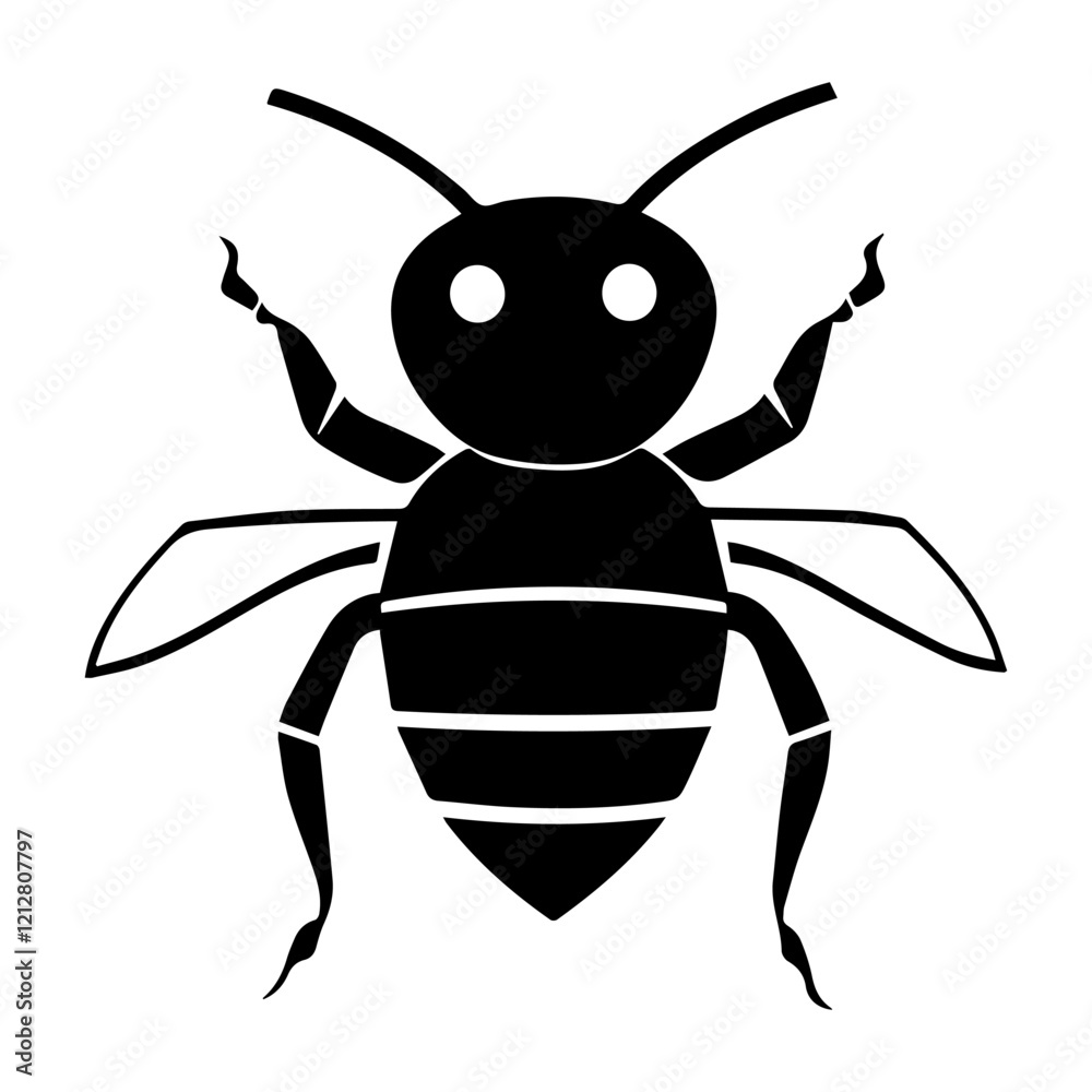 Modern Digital Honey Bee Robot Vector Logo Illustration Modern Digital Honey Bee Robot Vector Logo Illustration