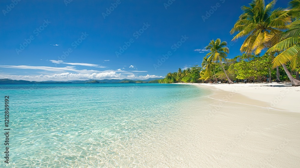 Fototapeta premium Relaxing beach scene tropical paradise landscape