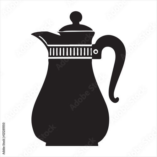 Coffee carafe silhouette on white background
