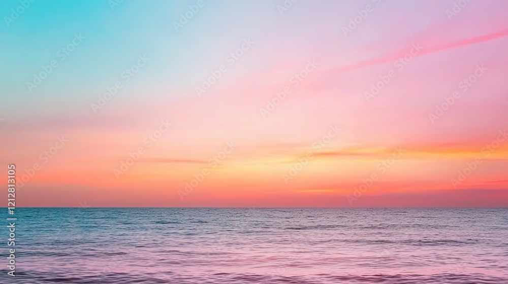 Obraz premium Sunset over ocean waves seaside landscape