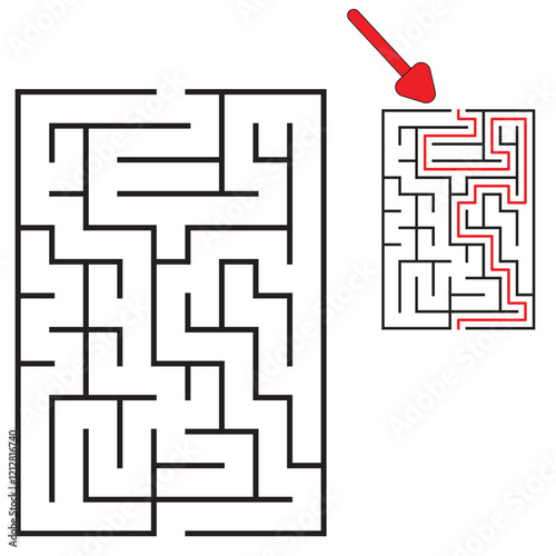 Kids riddle maze puzzle labyrinth vector illustration