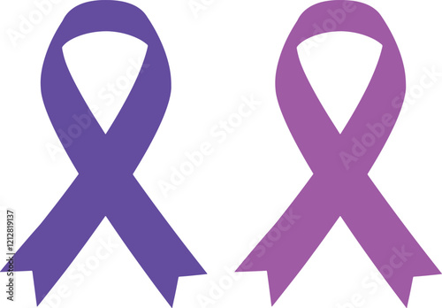 World Cancer Day ribbons pink and purple