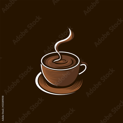 vector illustration of a warm cup of coffee