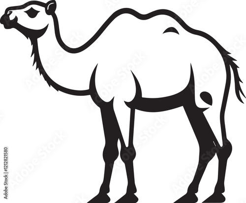 Camel Silhouette Black Logo Animals camel cartoon illustration, camel cartoon isolated, camel cartoon character