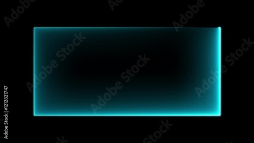 Abstract glowing neon rectangle border frame in the shape rectangle glowing and futuristic energy line Neon abstract red color rectangle shape line animation.