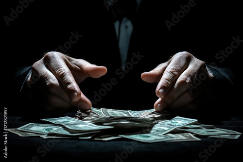 Man in suit with money. photo