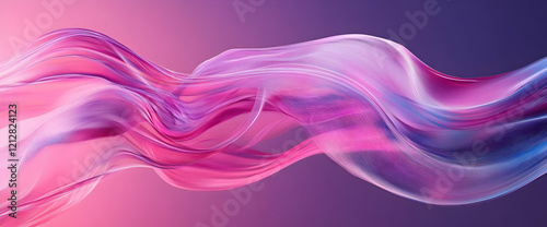 Wallpaper Mural Pink purple flowing fabric, gradient background, digital art, website banner Torontodigital.ca