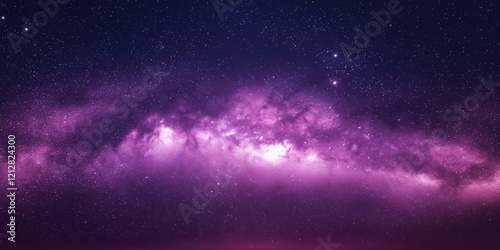 A stunning view of a purple galaxy sprinkled with twinkling stars, evoking feelings of wonder and awe. photo