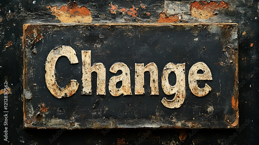 Fototapeta premium A seamless black board reading Change