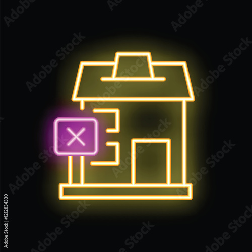 Glowing neon sign representing a closed shop, symbolizing business closure