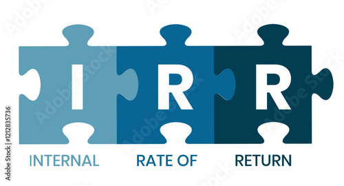 IRR - internal rate of return. acronym business concept. vector illustration concept with keywords and icons. lettering illustration with icons for web banner, flyer, landing page, presentation