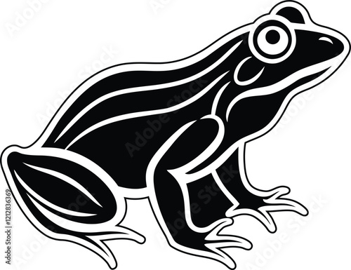 Frog isolated vector, Frog silhouette vector art, Frog line art vector illustration design photo