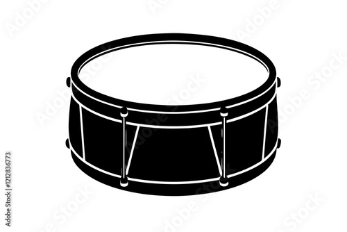 Drum Isolated on White Background - Percussion Instrument Close-Up