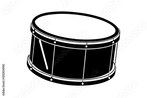Drum Isolated on White Background - Percussion Instrument Close-Up