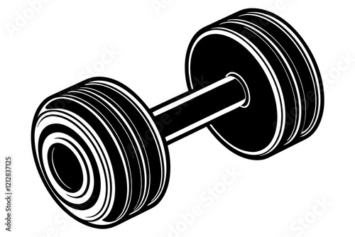 Dumbbell Vector on White Background - Fitness and Gym Equipment