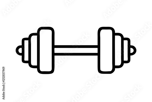 Dumbbell Vector on White Background - Fitness and Gym Equipment