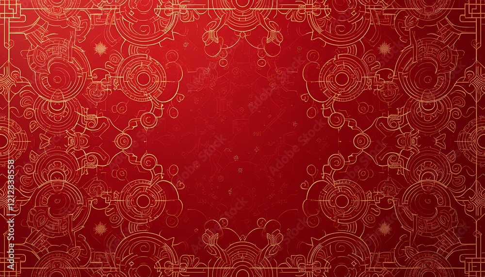 Red Gold Geometric Pattern Background Red Gold Geometric Pattern Background