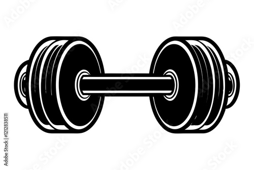 Illustration of Dumbbell Vector on White Background - Workout and Gym Design