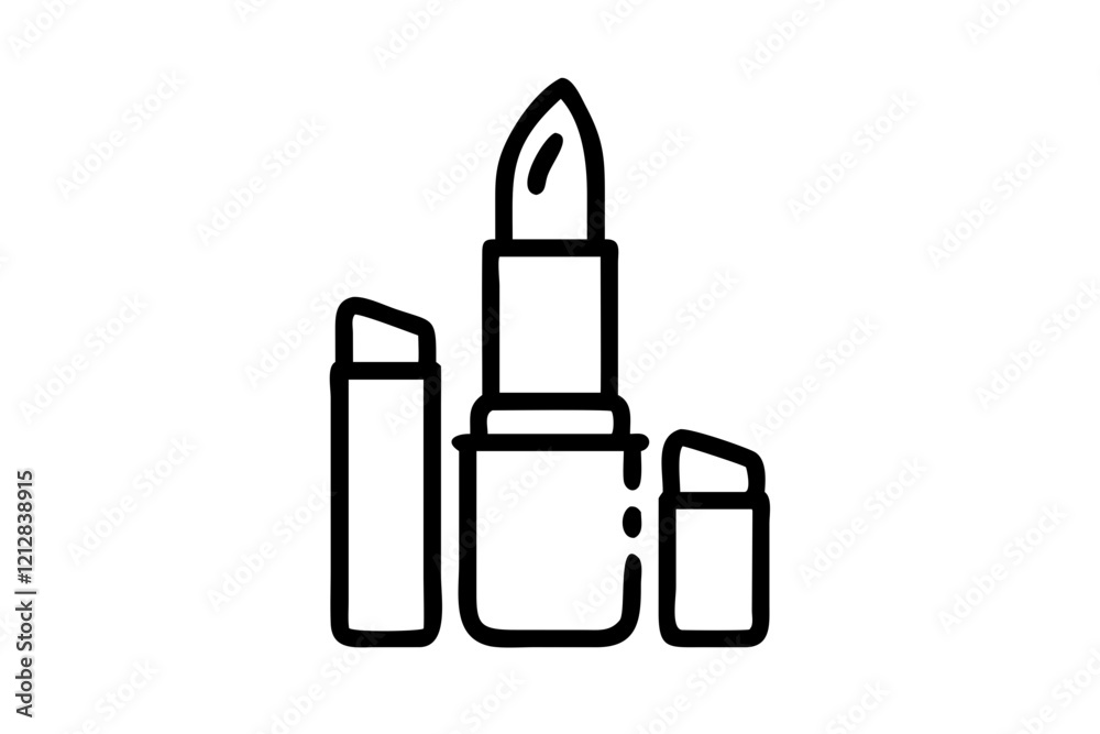 Lipstick Icons in Vector Style on White Background Lipstick Icons in Vector Style on White Background