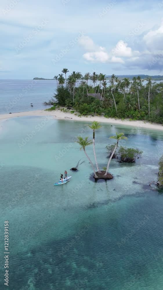 Aerial view Sipora island in Mentawai island Sumatra, Indonesia