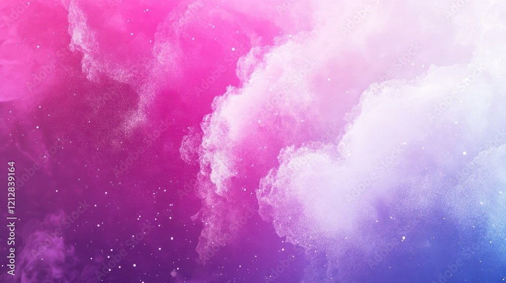 Fototapeta premium Pink, blue, starry night sky cloudscape, cosmic background, design