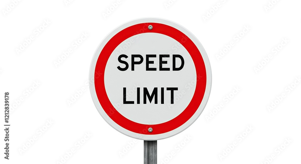 Minimalist Speed Limit Sign with Red Border on White Background - Ideal for Traffic Safety Campaigns. Minimalist Speed Limit Sign with Red Border on White Background - Ideal for Traffic Safety Campaigns.