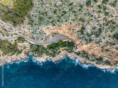 Aerial View , Cuevas de Arta and Platja de Canyamel, Capdepera, Mallorca, Balearic Islands, Spain photo